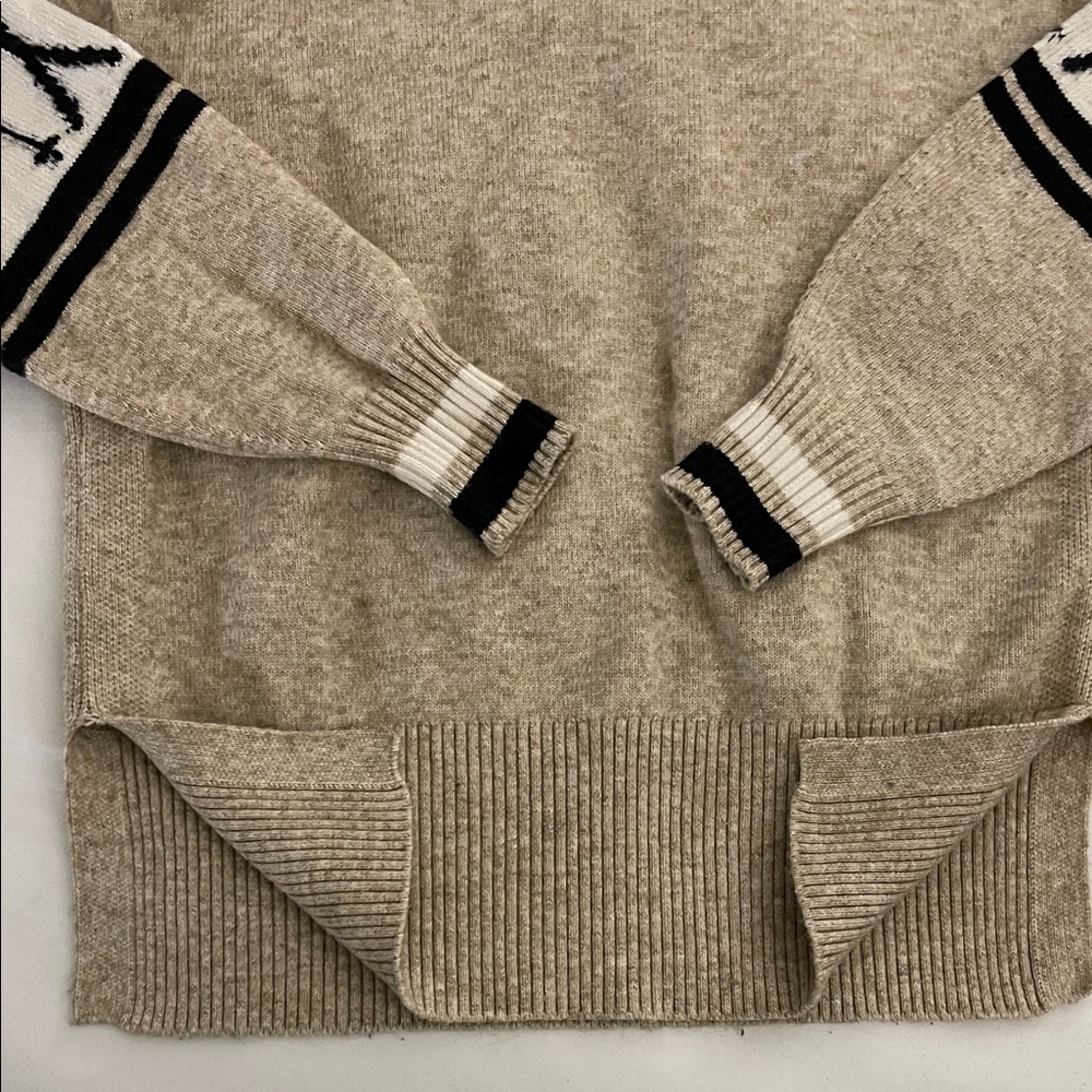 Lou & Grey Natural and Black Crewneck Sweater - Picture 6 of 7